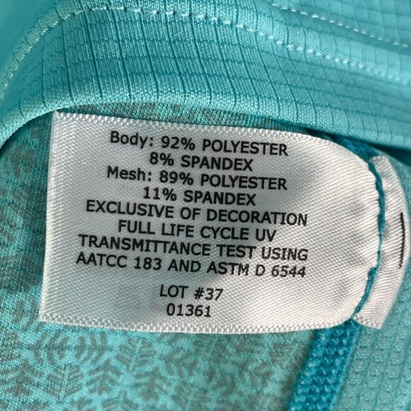 Coolibar Mens Small UPF 50+ Aqua Blue Short Sleeve V Neck T Shirt Top - Picture 4 of 9